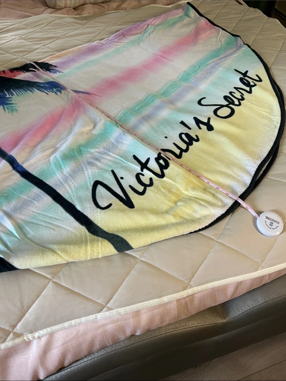 Victoria's Secret Pastel Palm Round Beach Towel